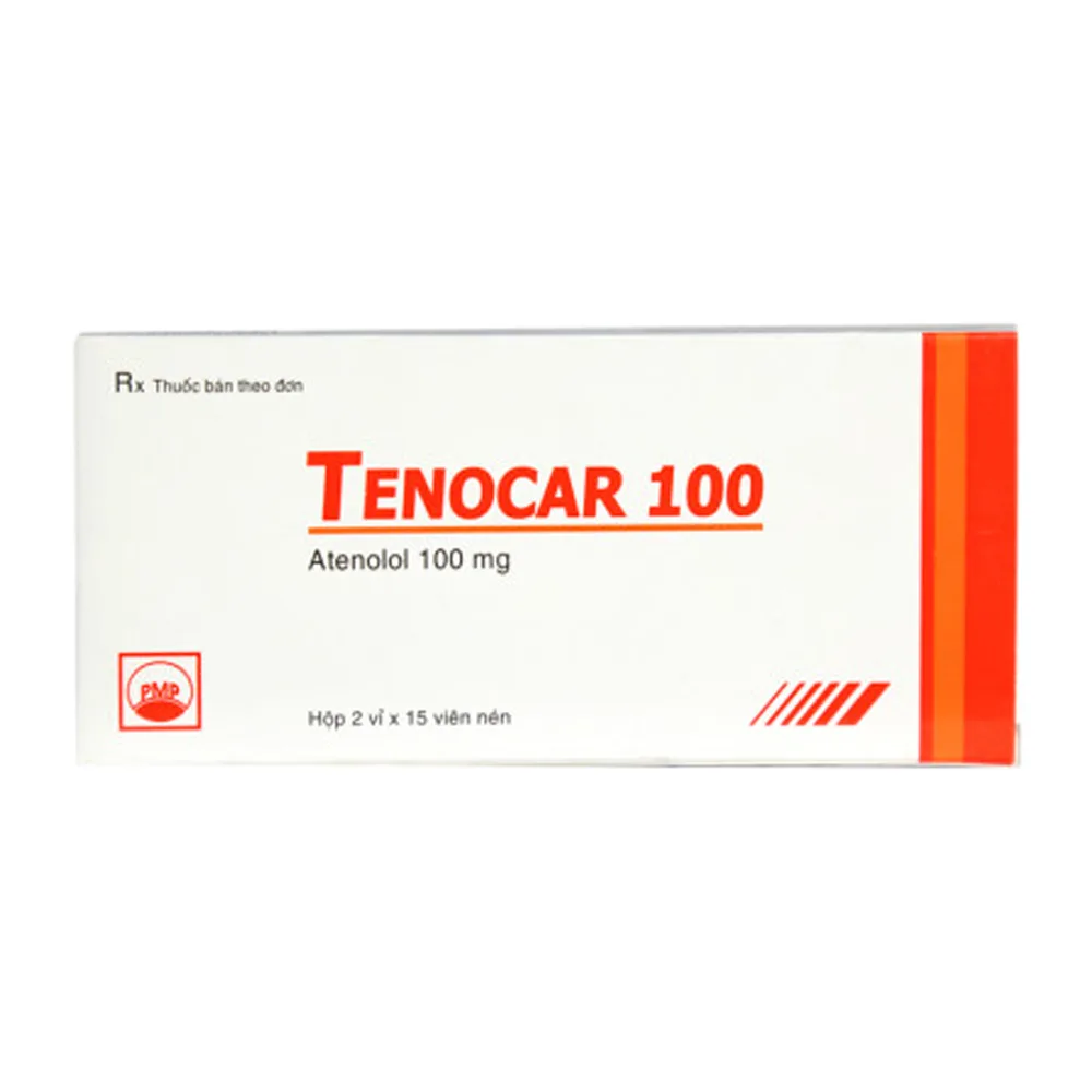 Hình ảnh Thuốc Tenocar 100 Pymepharco điều trị tăng huyết áp, đau thắt ngực, nhồi máu cơ tim (2 vỉ x 15 viên)