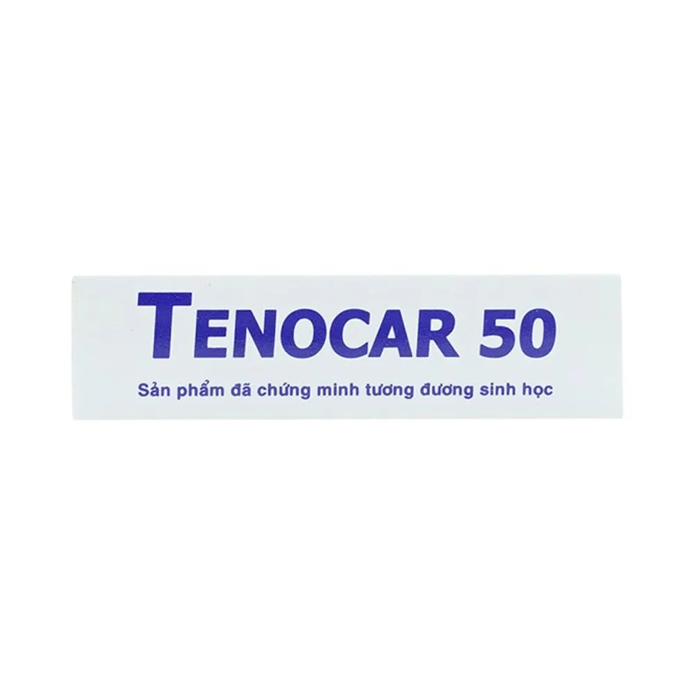 Hình ảnh Thuốc Tenocar 50 Pymepharco điều trị tăng huyết áp, đau thắt ngực (2 vỉ x 15 viên)