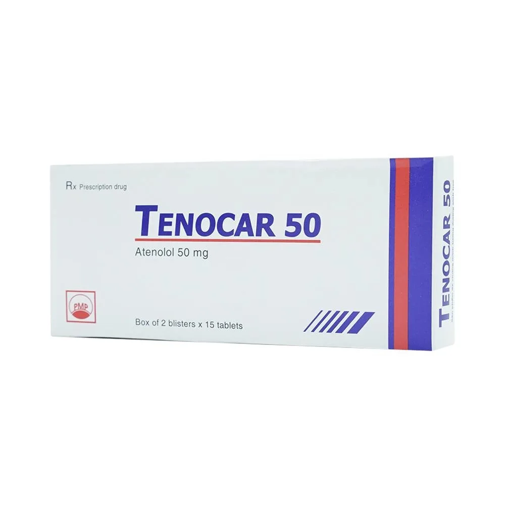 Hình ảnh Thuốc Tenocar 50 Pymepharco điều trị tăng huyết áp, đau thắt ngực (2 vỉ x 15 viên)
