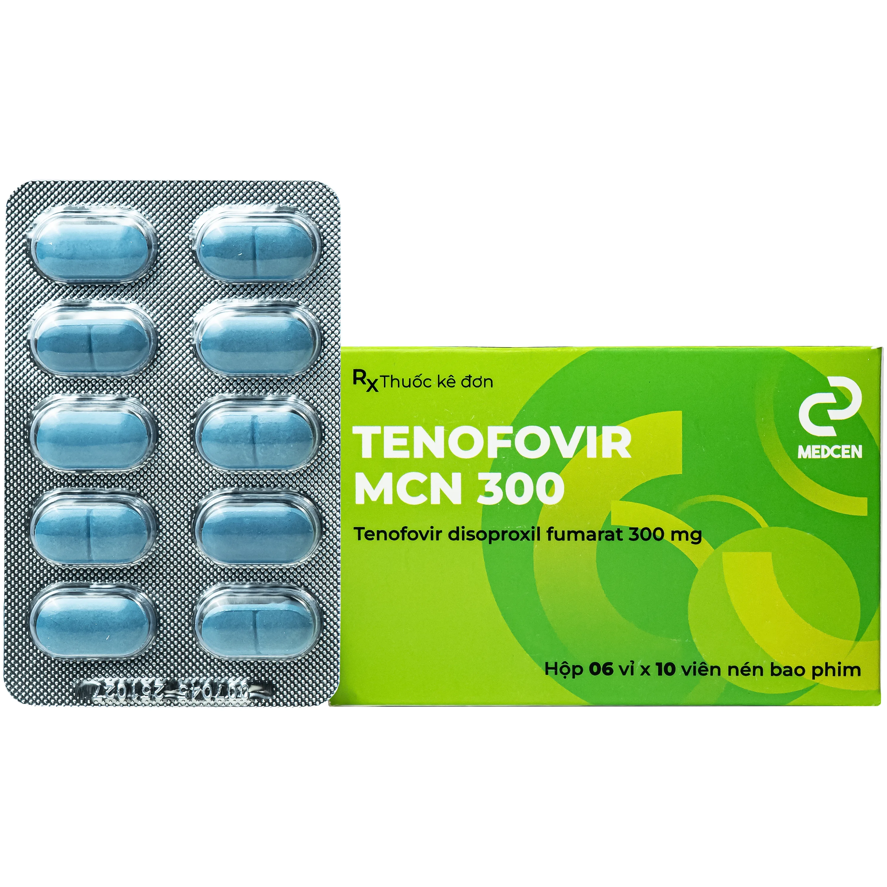 Hình ảnh Thuốc Tenofovir MCN 300mg Medcen điều trị nhiễm HIV-1 ở người lớn (6 vỉ x 10 viên)