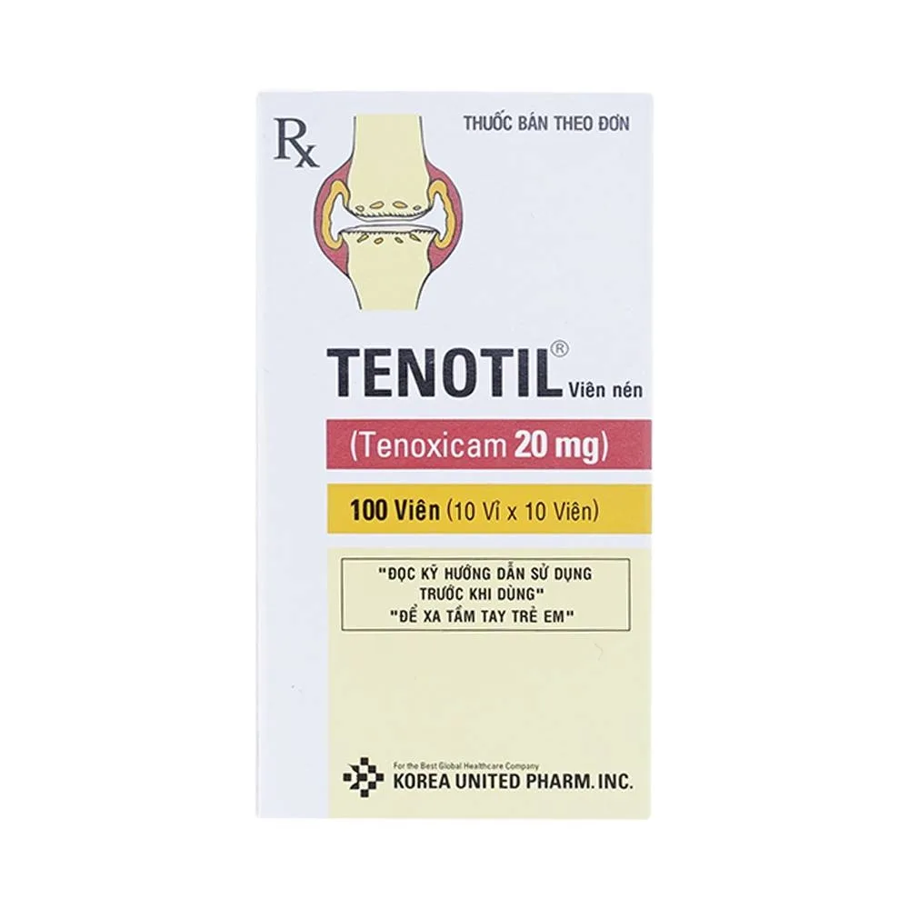 Hình ảnh Thuốc Tenotil điều trị viêm khớp dạng thấp, viêm xương khớp (10 vỉ x 10 viên)