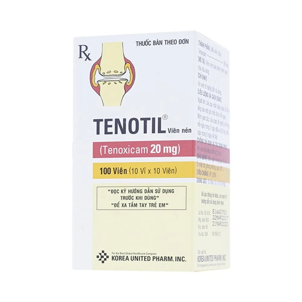 Hình ảnh Thuốc Tenotil điều trị viêm khớp dạng thấp, viêm xương khớp (10 vỉ x 10 viên) 