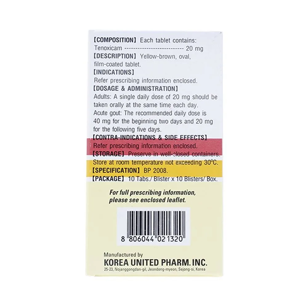 Hình ảnh Thuốc Tenotil điều trị viêm khớp dạng thấp, viêm xương khớp (10 vỉ x 10 viên) 