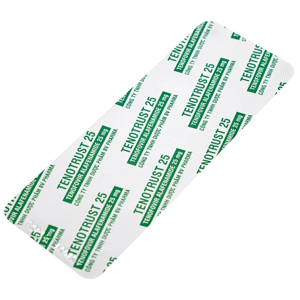 Hình ảnh Thuốc Tenotrust 25 BV Pharma điều trị viêm gan B mãn tính ở người lớn và trẻ em (3 vỉ x 10 viên)
