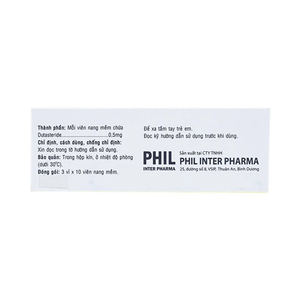 Hình ảnh Thuốc Tenricy 0.5mg Phil điều trị triệu chứng phì đại tuyến tiền liệt lành tính (3 vỉ x 10 viên)