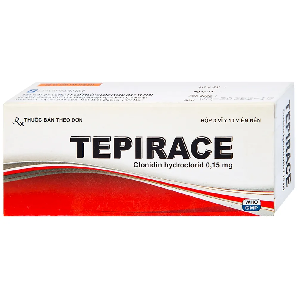 Hình ảnh Thuốc Tepirace Davipharm điều trị tăng huyết áp (3 vỉ x 10 viên)