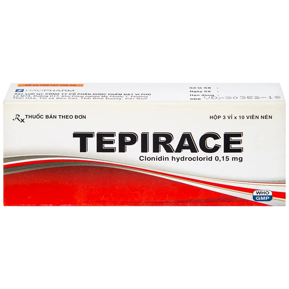 Hình ảnh Thuốc Tepirace Davipharm điều trị tăng huyết áp (3 vỉ x 10 viên)