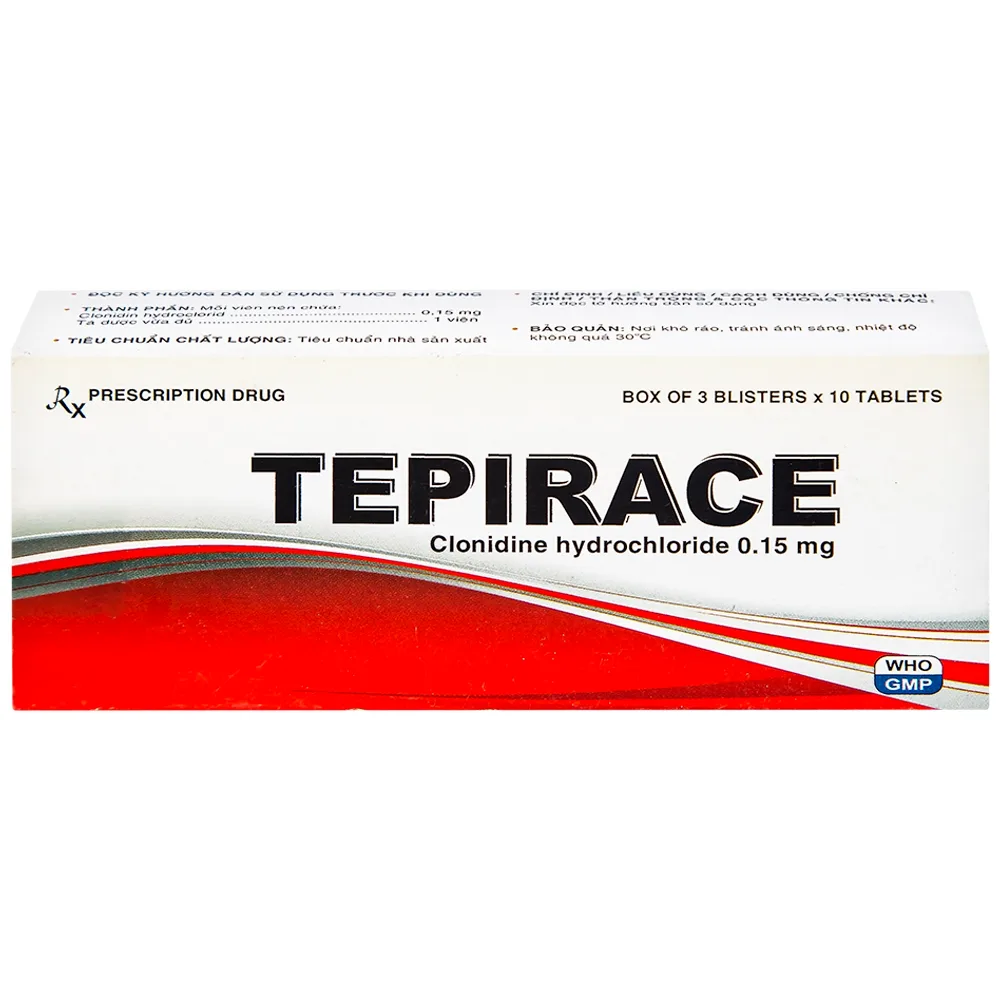 Hình ảnh Thuốc Tepirace Davipharm điều trị tăng huyết áp (3 vỉ x 10 viên)