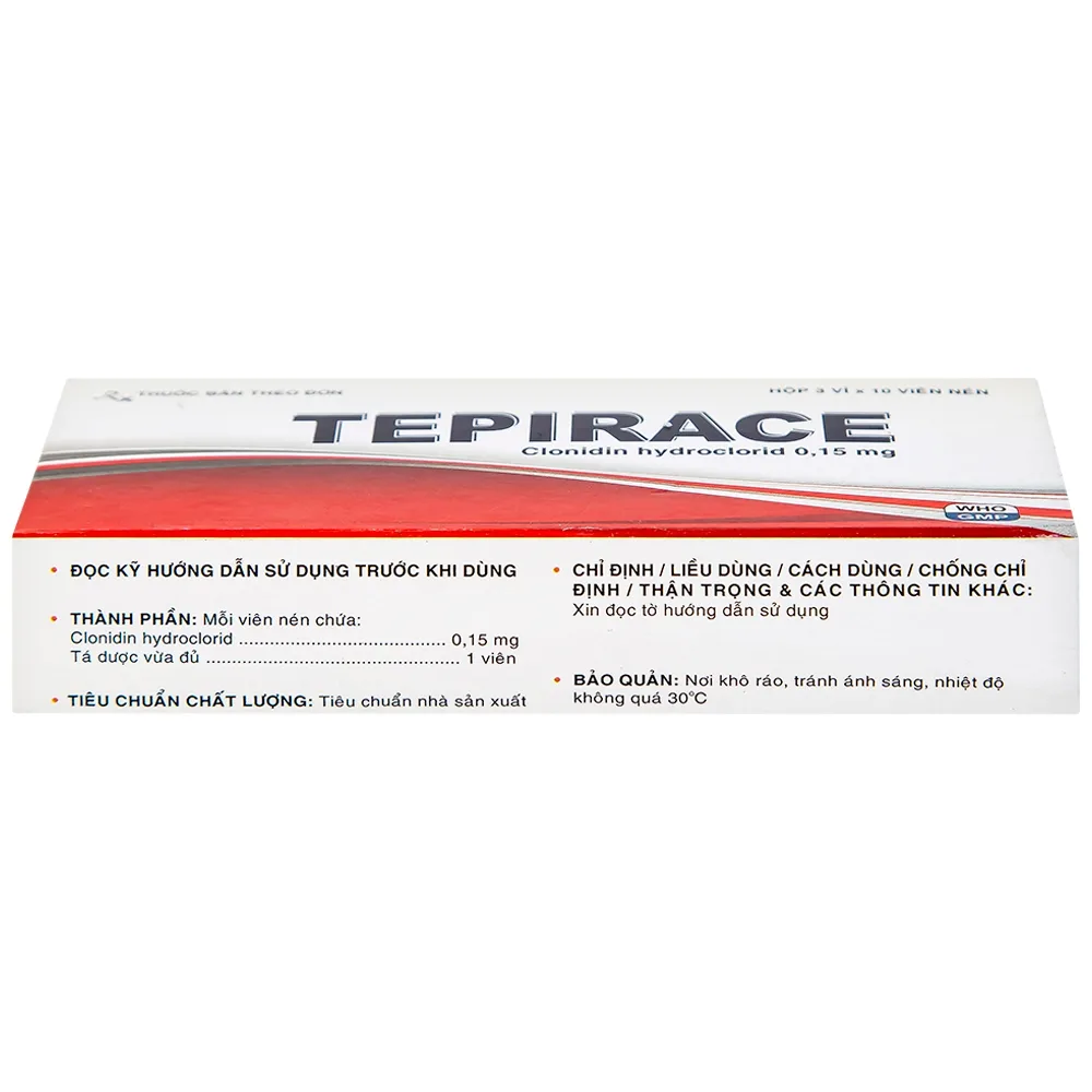 Hình ảnh Thuốc Tepirace Davipharm điều trị tăng huyết áp (3 vỉ x 10 viên)