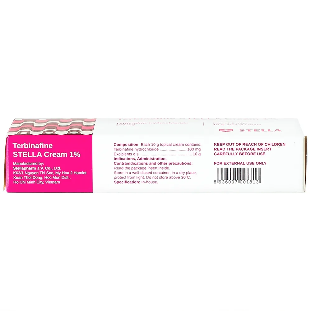 Hình ảnh Kem bôi da Terbinafine Stella Cream 1% (10g) điều trị nhiễm nấm ở da, lang ben
