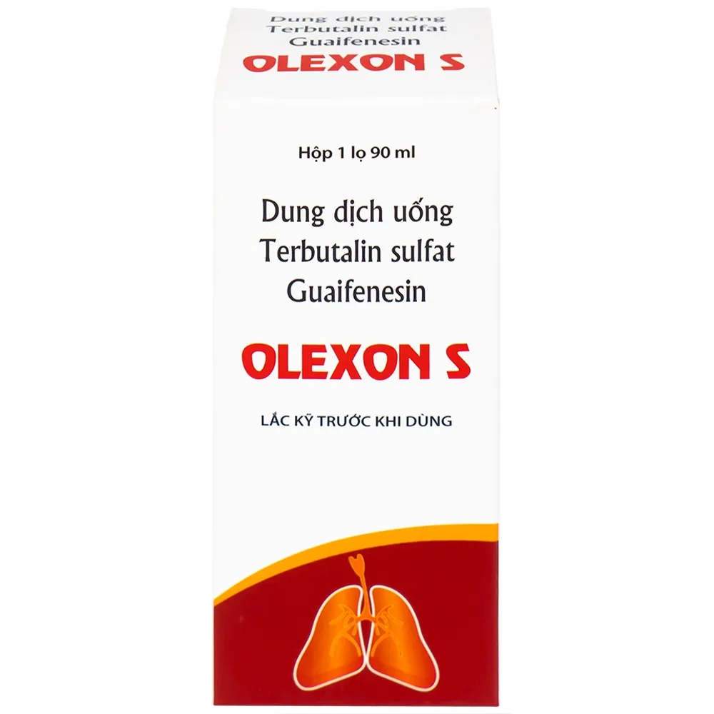 Hình ảnh Dung dịch uống Terbutalin sulfat Guaifenesin OLEXON S Hà Nam điều trị ho có đờm, ho do hen phế quản (90ml)