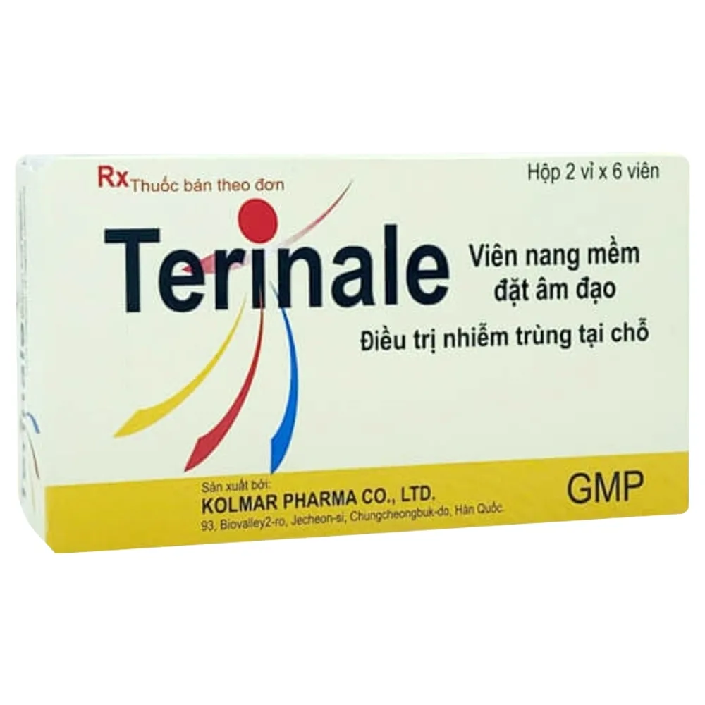 Hình ảnh Thuốc Terinale Kolmar điều trị nhiễm trùng âm đạo do nhiễm nấm Candida (2 vỉ x 6 viên)