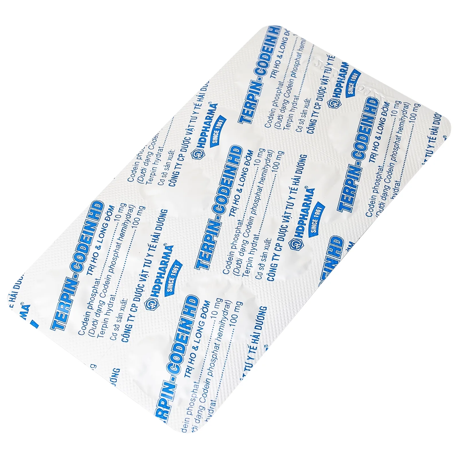Hình ảnh Thuốc Terpin-codein HD Hdpharma điều trị triệu chứng ho khan hoặc kích ứng (5 vỉ x 10 viên)