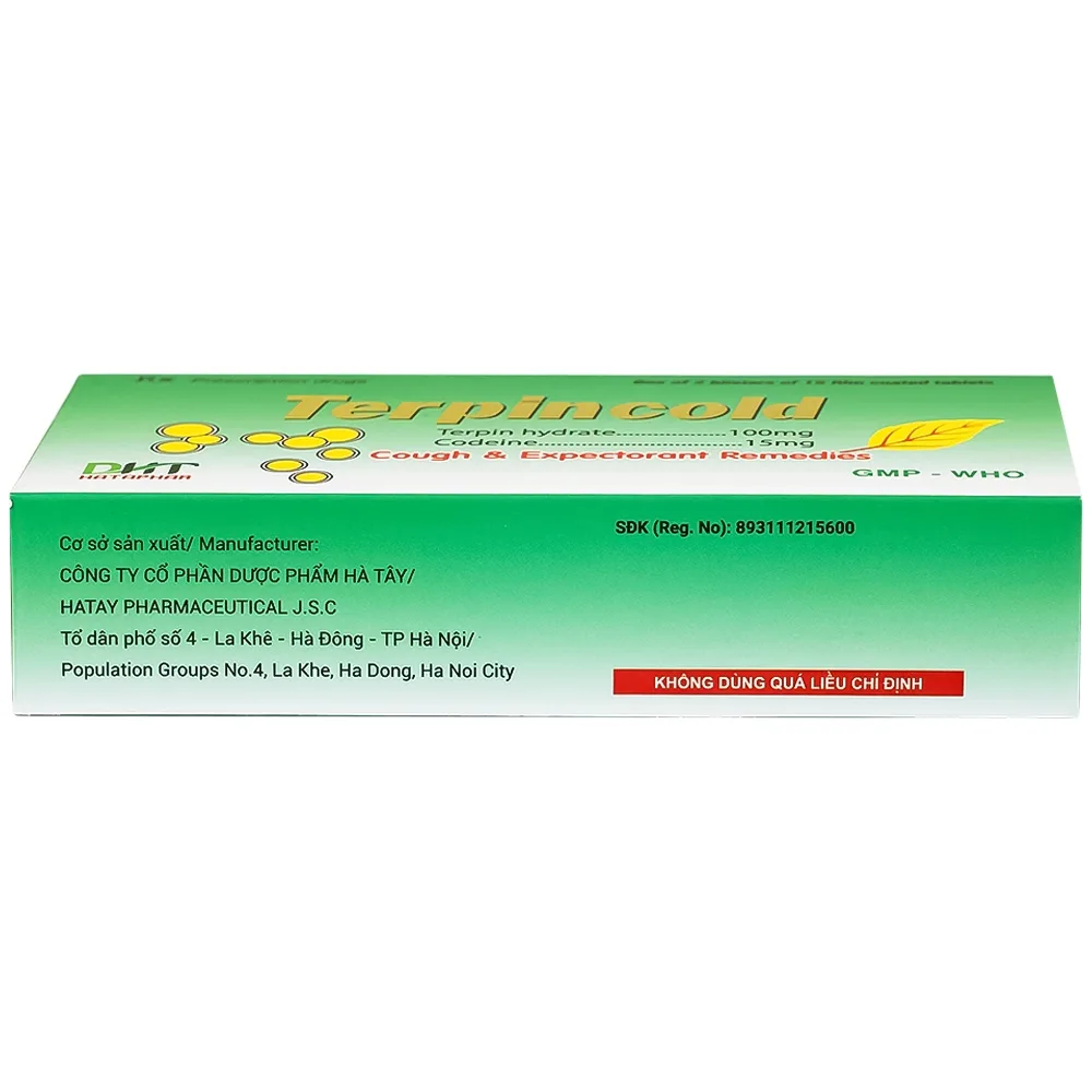 Hình ảnh Thuốc Terpincold Hataphar giúp giảm triệu chứng ho, long đờm (2 vỉ x 15 viên)