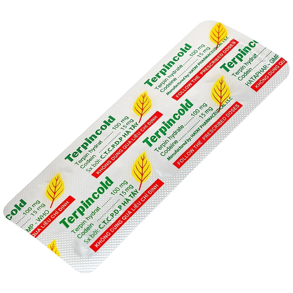 Hình ảnh Thuốc Terpincold Hataphar giúp giảm triệu chứng ho, long đờm (2 vỉ x 15 viên)