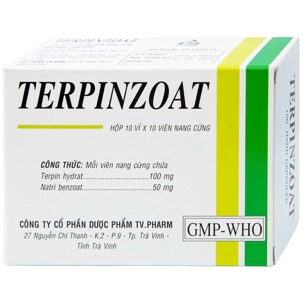 Hình ảnh Thuốc Terpinzoat TV.PHARM làm loãng đờm và điều trị các triệu chứng ho (100 viên)