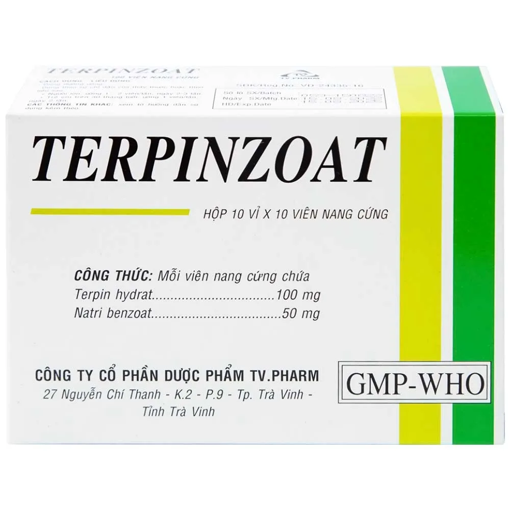 Hình ảnh Thuốc Terpinzoat TV.PHARM làm loãng đờm và điều trị các triệu chứng ho (100 viên)