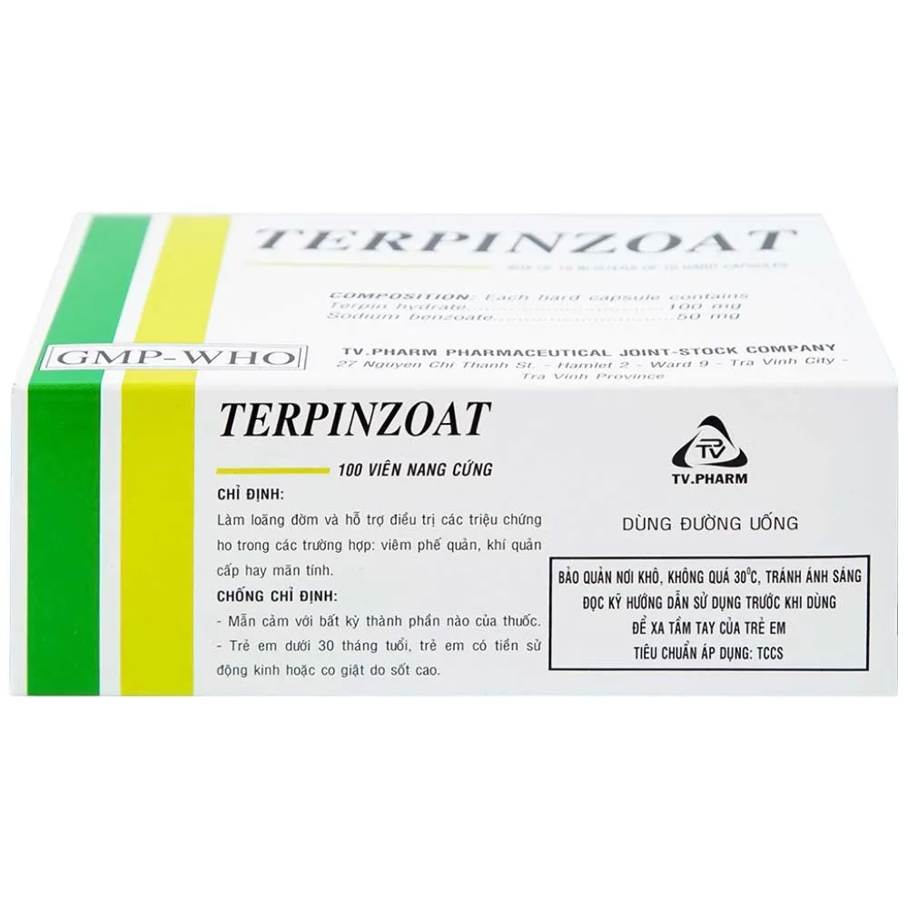 Hình ảnh Thuốc Terpinzoat TV.PHARM làm loãng đờm và điều trị các triệu chứng ho (100 viên)