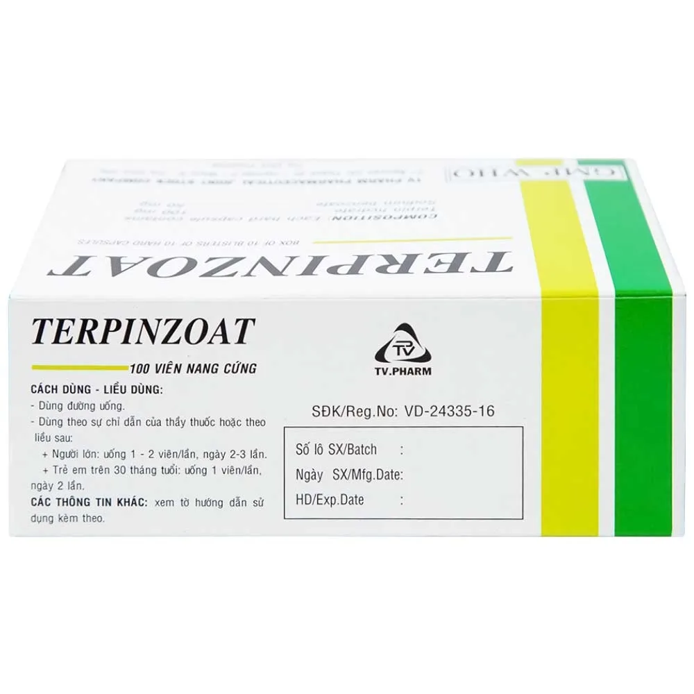 Hình ảnh Thuốc Terpinzoat TV.PHARM làm loãng đờm và điều trị các triệu chứng ho (100 viên)