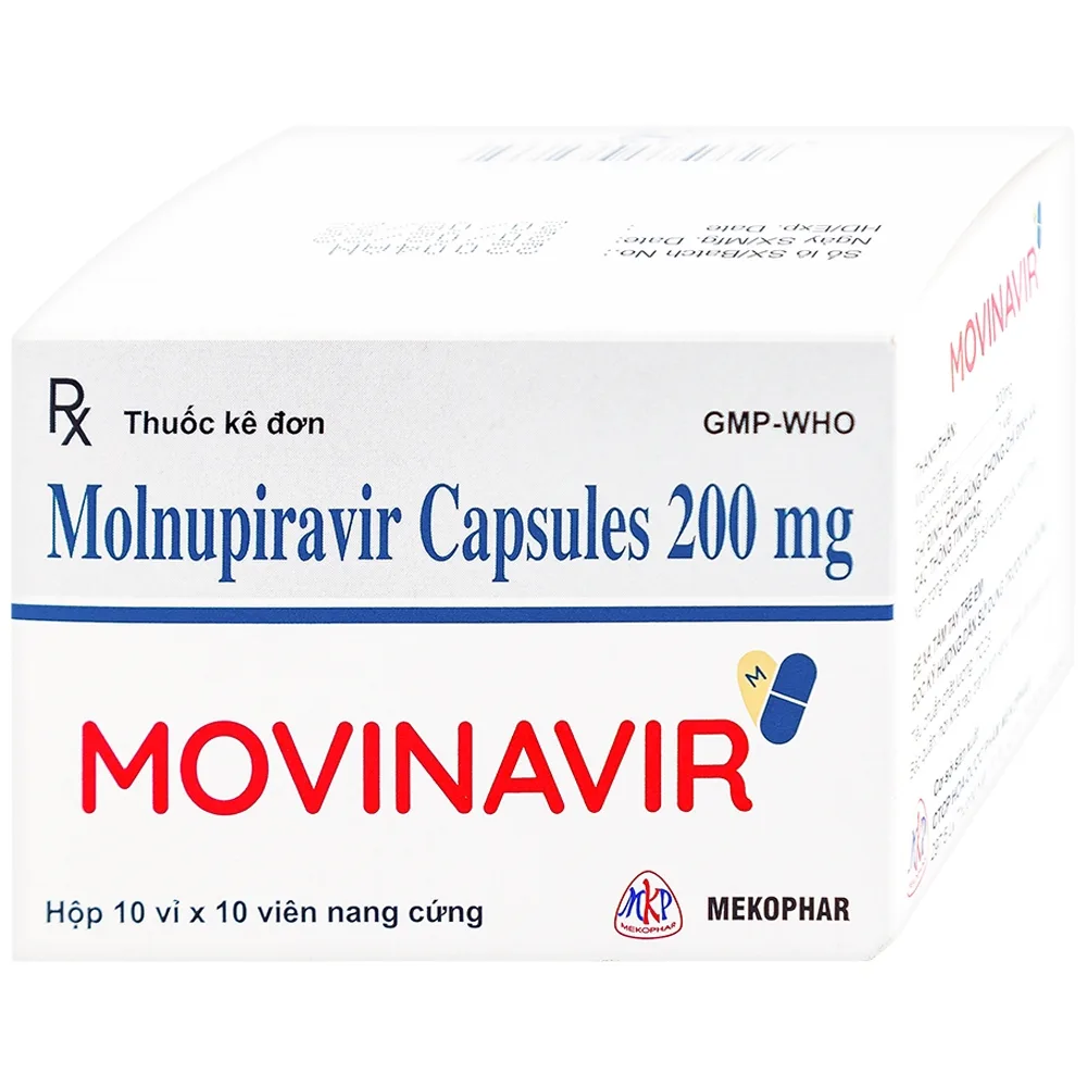Hình ảnh Thuốc Movinavir 200mg Mekophar điều trị Covid-19 mức độ nhẹ đến trung bình (10 vỉ x 10 viên)