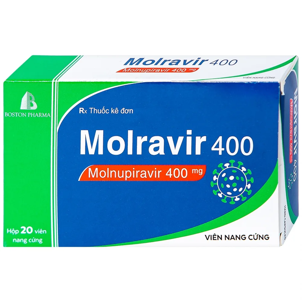 Hình ảnh Thuốc Molravir 400 Boston điều trị Covid-19 nhẹ đến trung bình (2 vỉ x 10 viên)