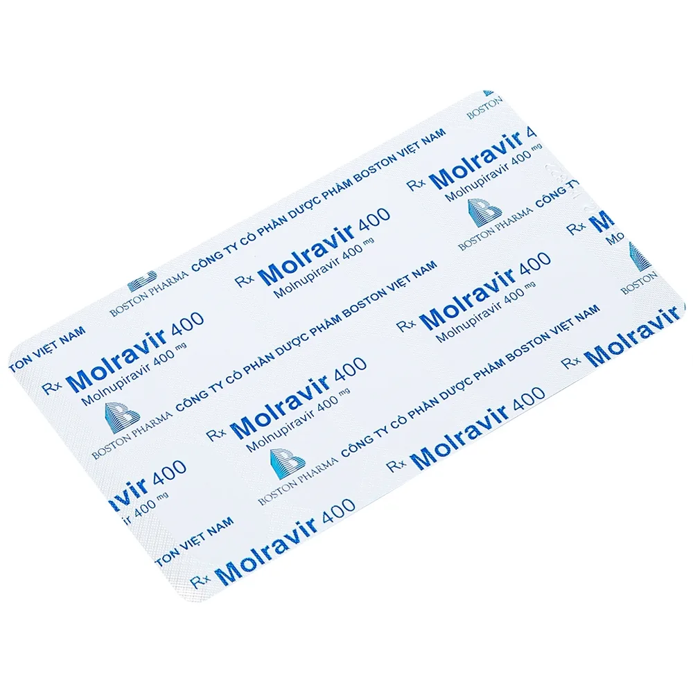 Hình ảnh Thuốc Molravir 400 Boston điều trị Covid-19 nhẹ đến trung bình (2 vỉ x 10 viên)