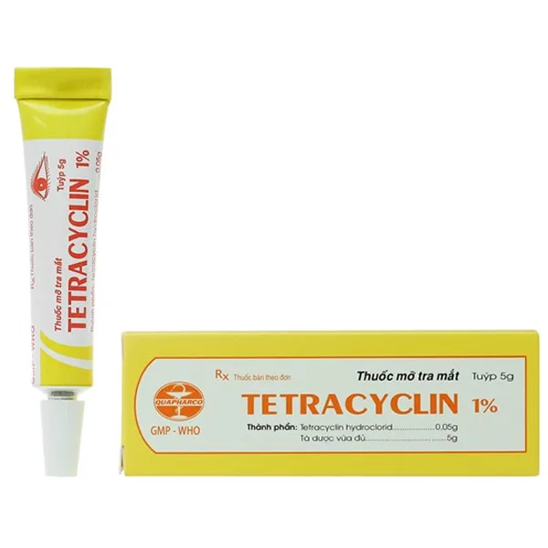 Hình ảnh Thuốc mỡ tra mắt Tetracyclin 1% Quapharco điều trị viêm kết mạc, đau mắt hột (5g)