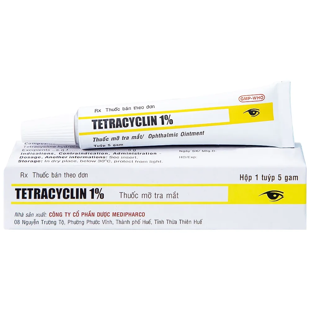Hình ảnh Thuốc mỡ tra mắt Tetracyclin 1% Medipharco điều trị đau mắt hột (5g)