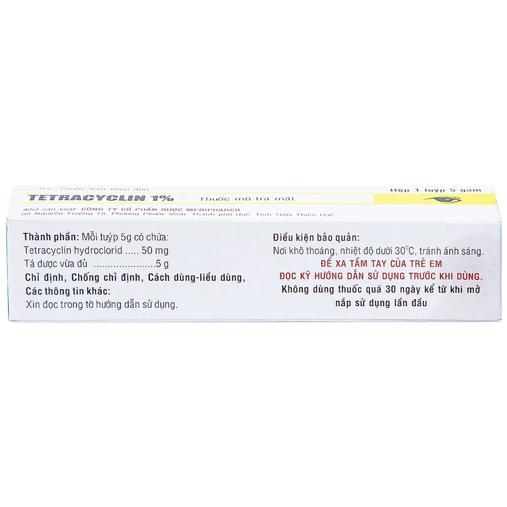 Hình ảnh Thuốc mỡ tra mắt Tetracyclin 1% Medipharco điều trị đau mắt hột (5g)