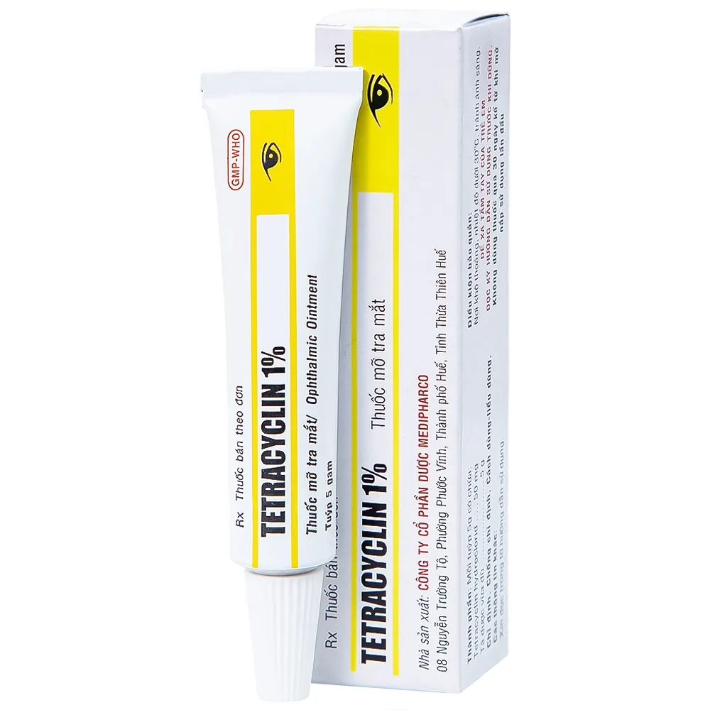Hình ảnh Thuốc mỡ tra mắt Tetracyclin 1% Medipharco điều trị đau mắt hột (5g)
