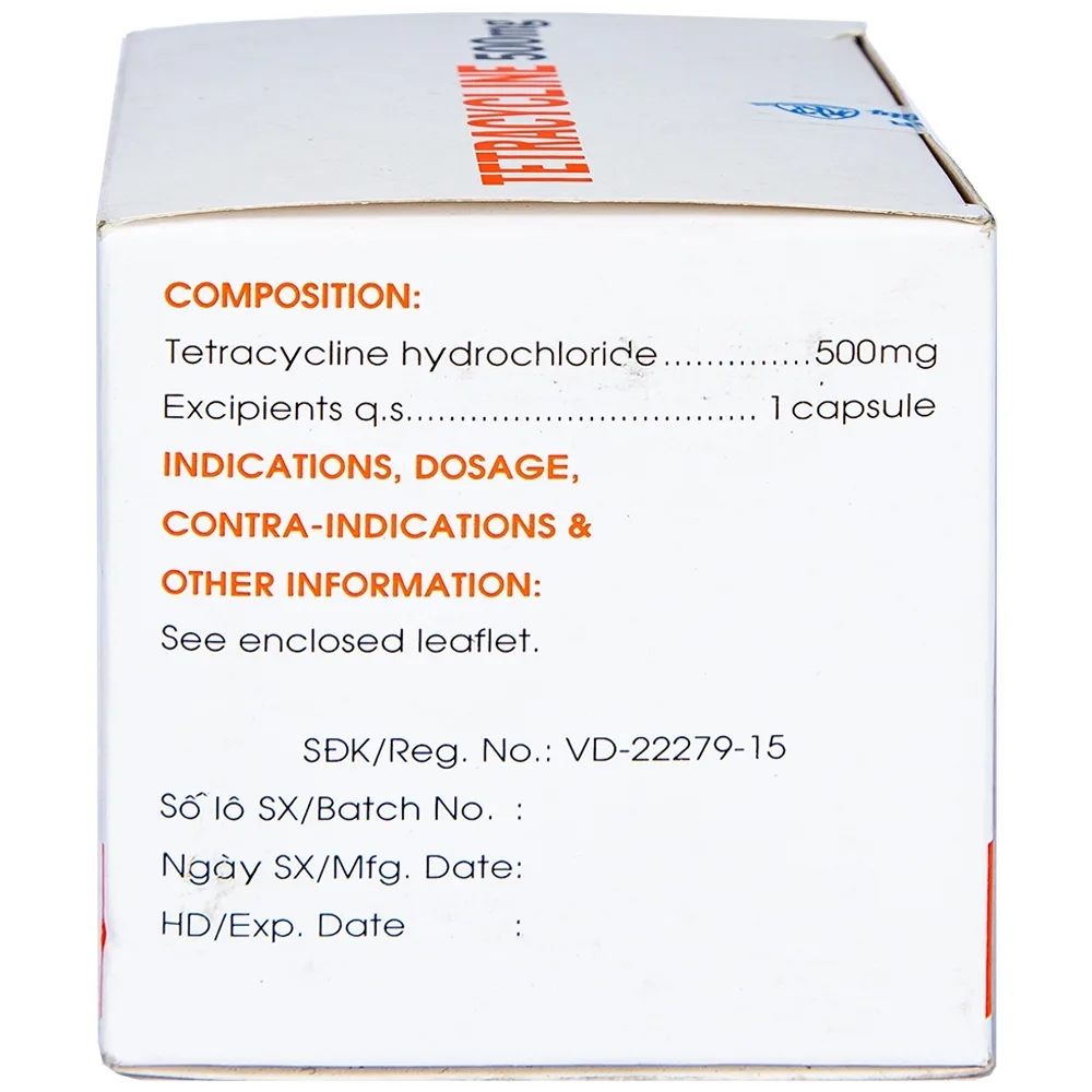 Hình ảnh Thuốc Tetracycline 500mg Mekophar điều trị nhiễm khuẩn đường hô hấp, đường sinh dục (10 vỉ x 10 viên)
