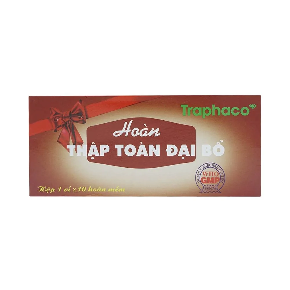 Hình ảnh Thuốc Thập Toàn Đại Bổ Traphaco bổ khí huyết điều trị các chứng khí huyết hư, đánh trống ngực (1 vỉ x 10 viên)