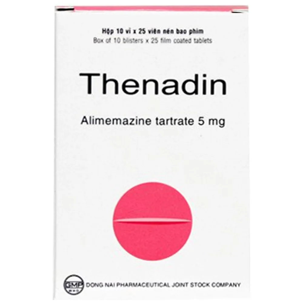 Hình ảnh Thuốc Thenadin 5mg DonaiPharm điều trị tình trạng dị ứng, mất ngủ, ho khan (10 vỉ x 25 viên)