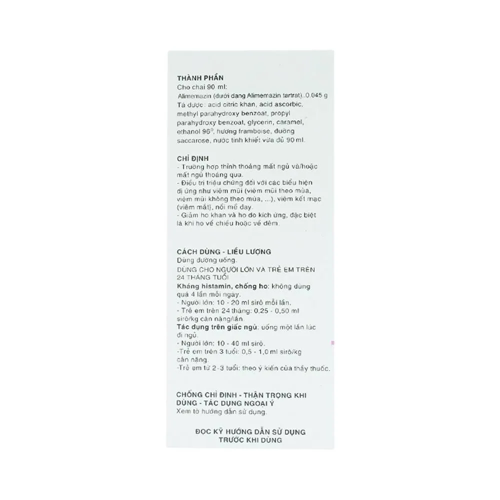 Hình ảnh Siro Theralene Sanofi điều trị mất ngủ, viêm mũi (90ml)