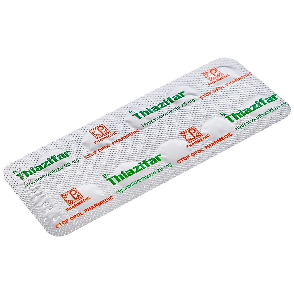 Hình ảnh Thuốc Thiazifar Pharmedic điều trị suy tim, tăng huyết áp (10 vỉ x 10 viên) 