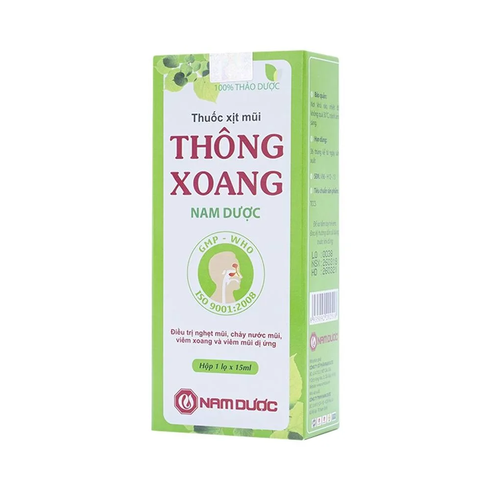 Hình ảnh Thuốc xịt mũi Thông Xoang Nam Dược điều trị nghẹt mũi, chảy nước mũi (15ml)