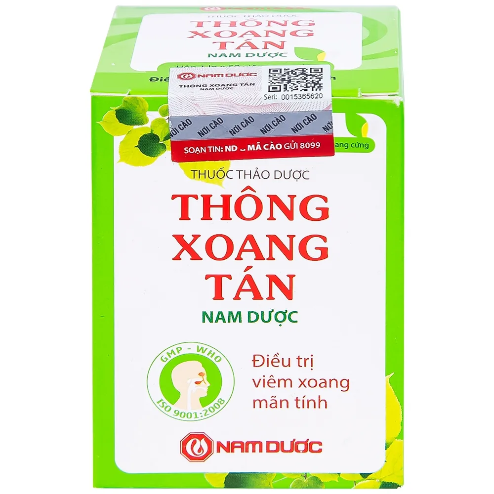 Hình ảnh Thuốc Thông Xoang Tán Nam Dược điều trị viêm xoang mãn tính (50 viên)