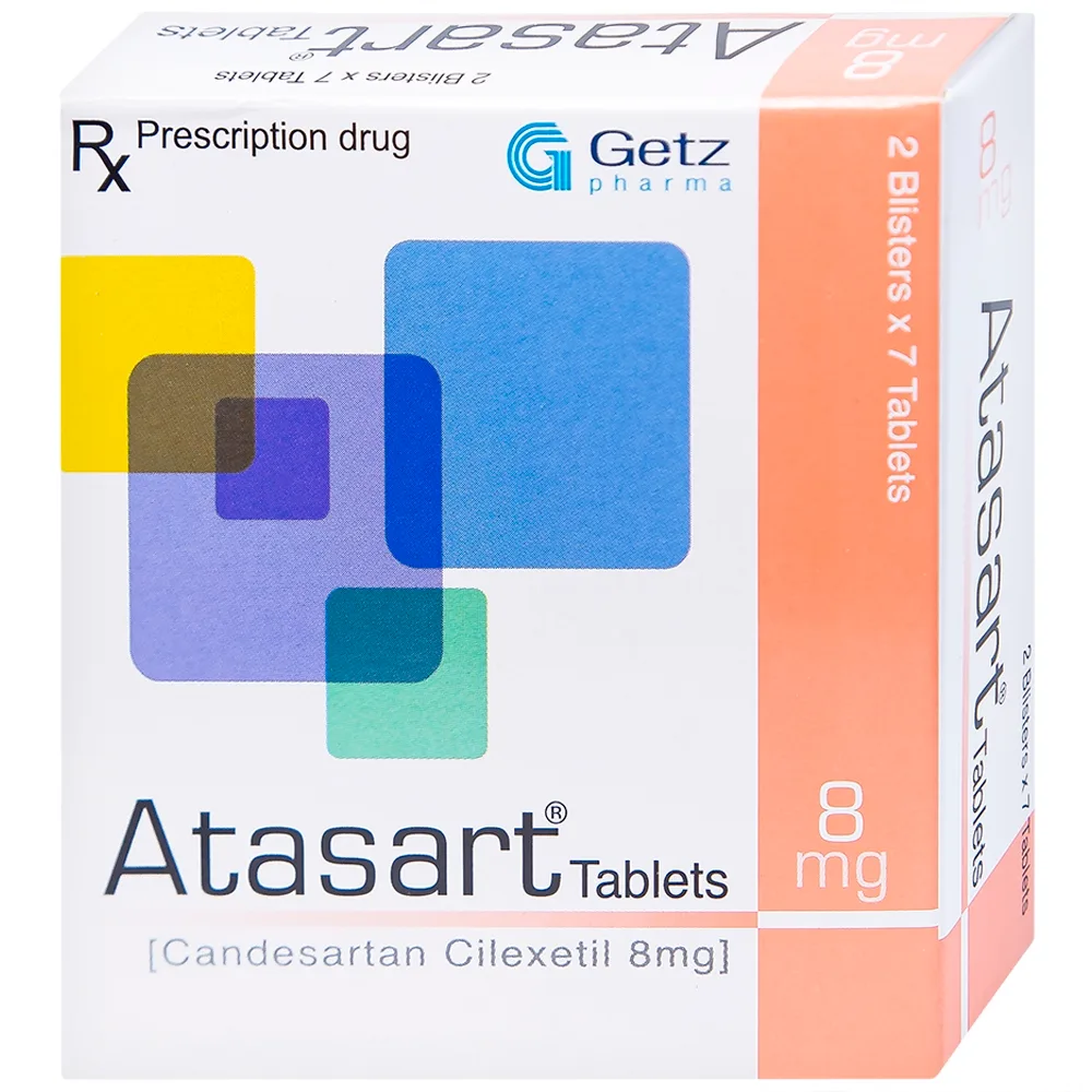 Hình ảnh Thuốc Atasart Tablets 8mg Getz điều trị tăng huyết áp (2 vỉ x 7 viên)