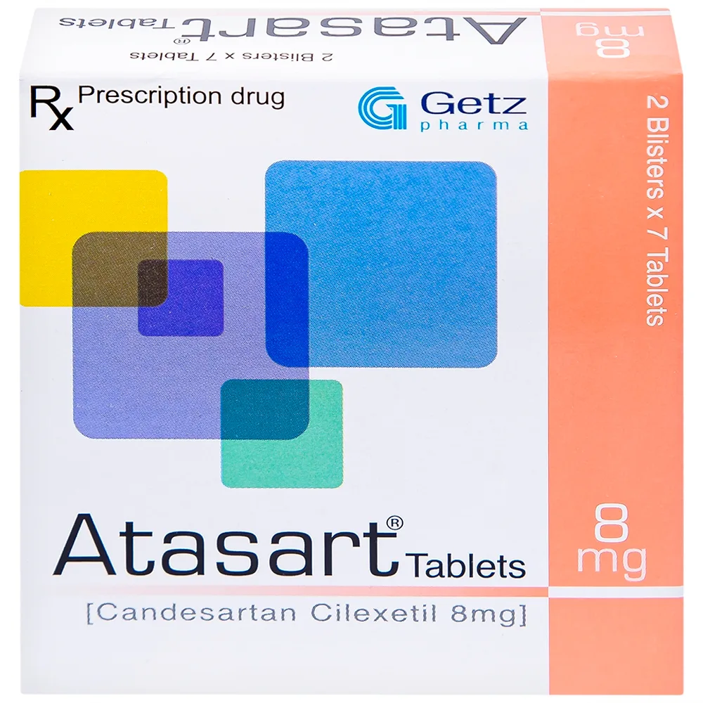 Hình ảnh Thuốc Atasart Tablets 8mg Getz điều trị tăng huyết áp (2 vỉ x 7 viên)