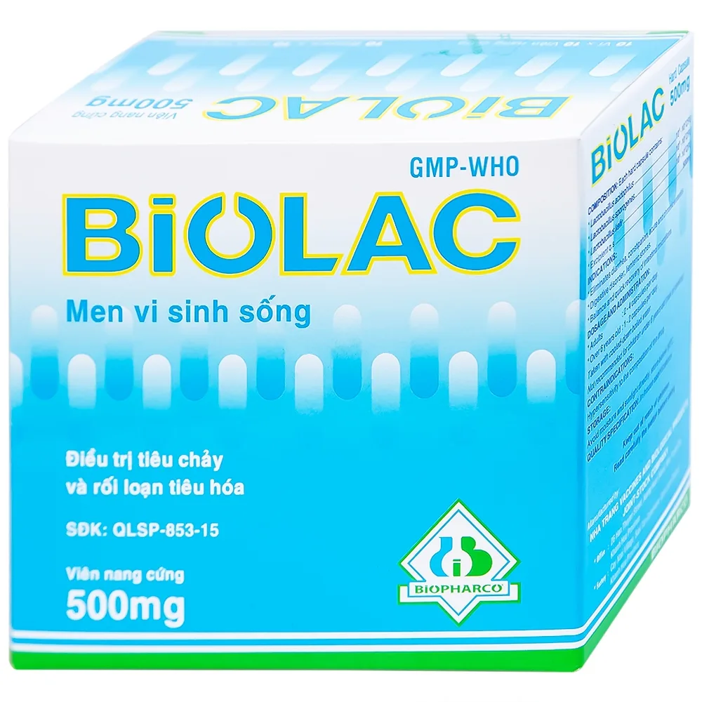 Hình ảnh Men vi sinh sống Biolac Biopharco điều trị tiêu chảy, rối loạn tiêu hóa (10 vỉ x 10 viên)