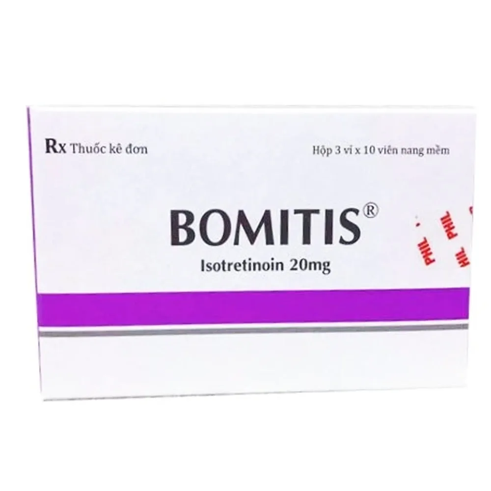 Hình ảnh Thuốc Bomitis 20mg Phil điều trị mụn trứng cá (3 vỉ x 10 viên)