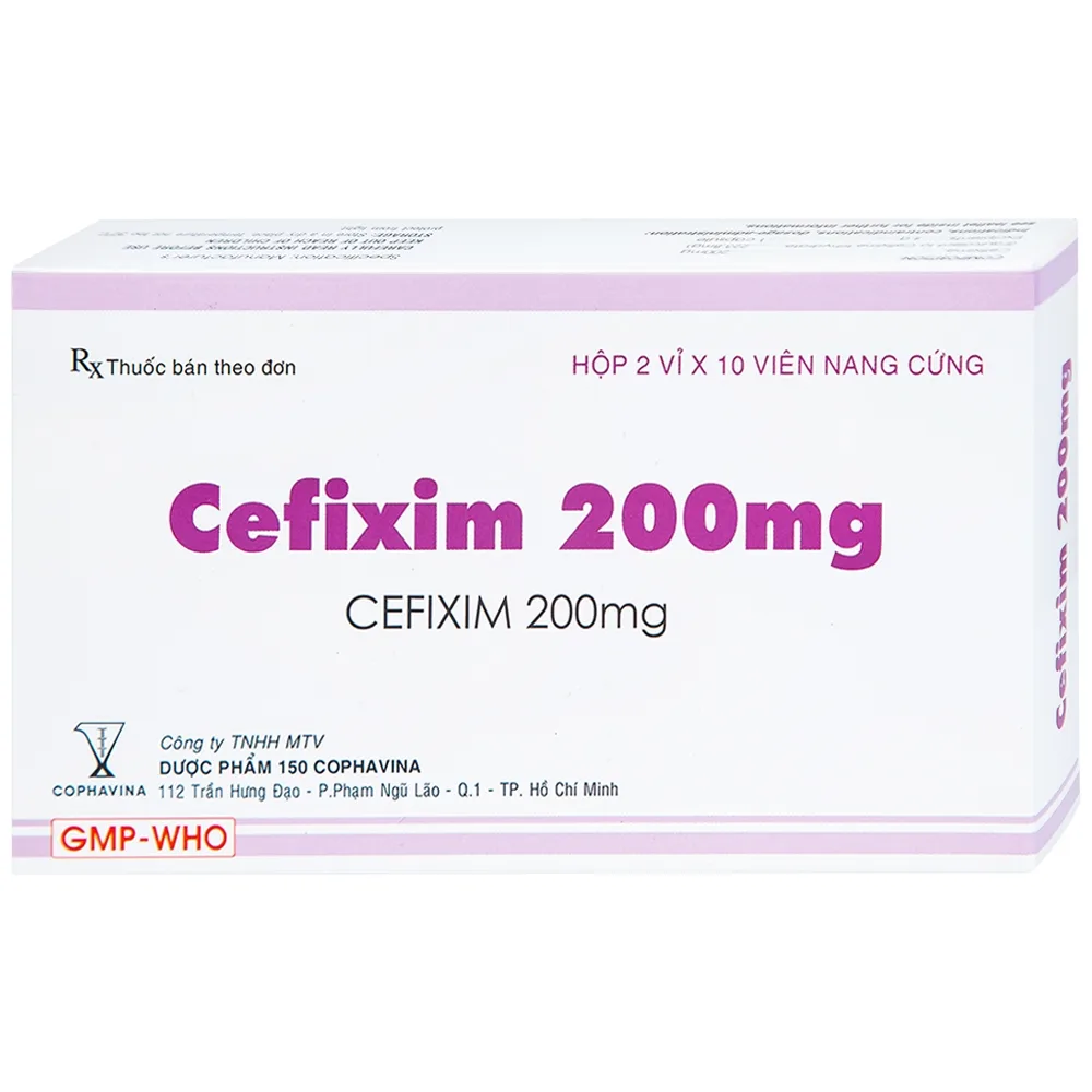 Hình ảnh Thuốc Cefixim 200mg Cophavina điều trị nhiễm khuẩn (2 vỉ x 10 viên)