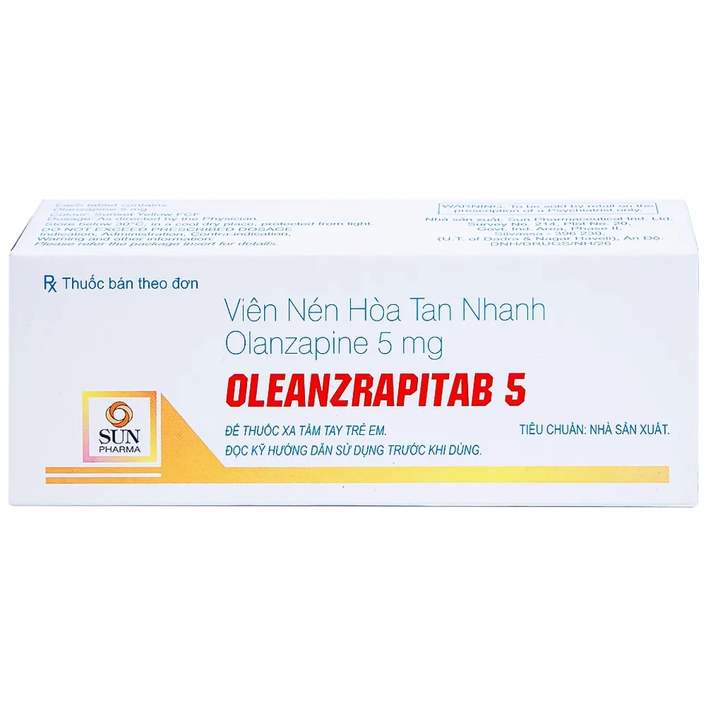 Hình ảnh Viên nén Oleanzrapitab 5 Sun Pharma điều trị bệnh tâm thần phân liệt (5 vỉ x 10 viên)
