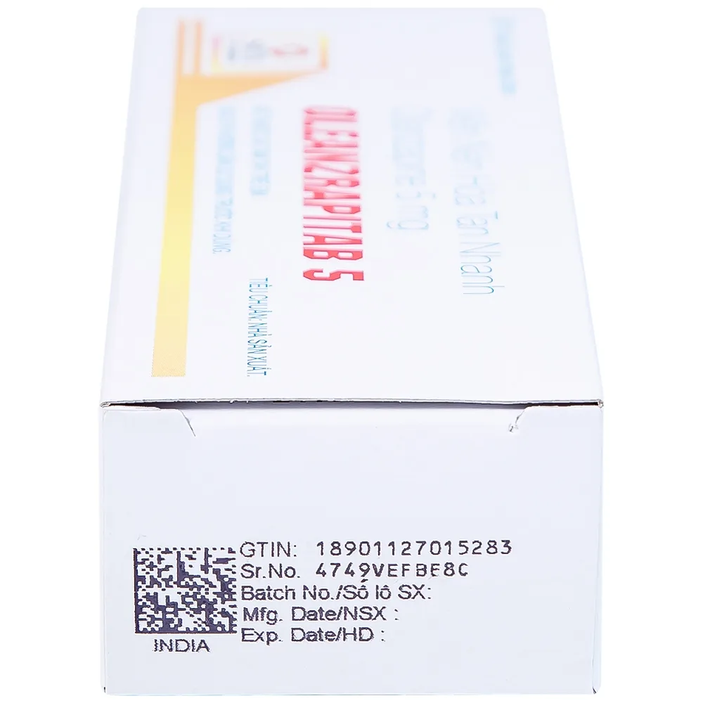 Hình ảnh Viên nén Oleanzrapitab 5 Sun Pharma điều trị bệnh tâm thần phân liệt (5 vỉ x 10 viên)