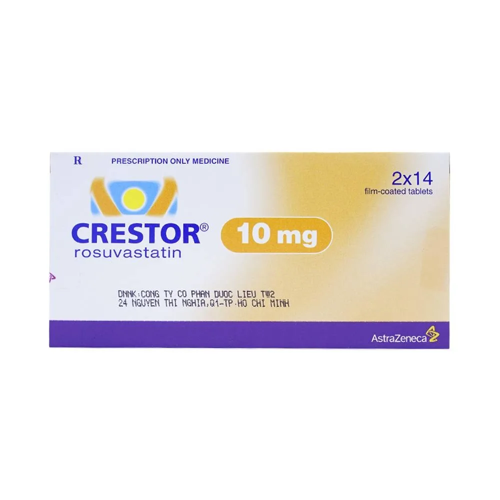 Hình ảnh Thuốc Crestor 10mg AstraZeneca điều trị tăng cholesterol máu nguyên phát (2 vỉ x 14 viên)