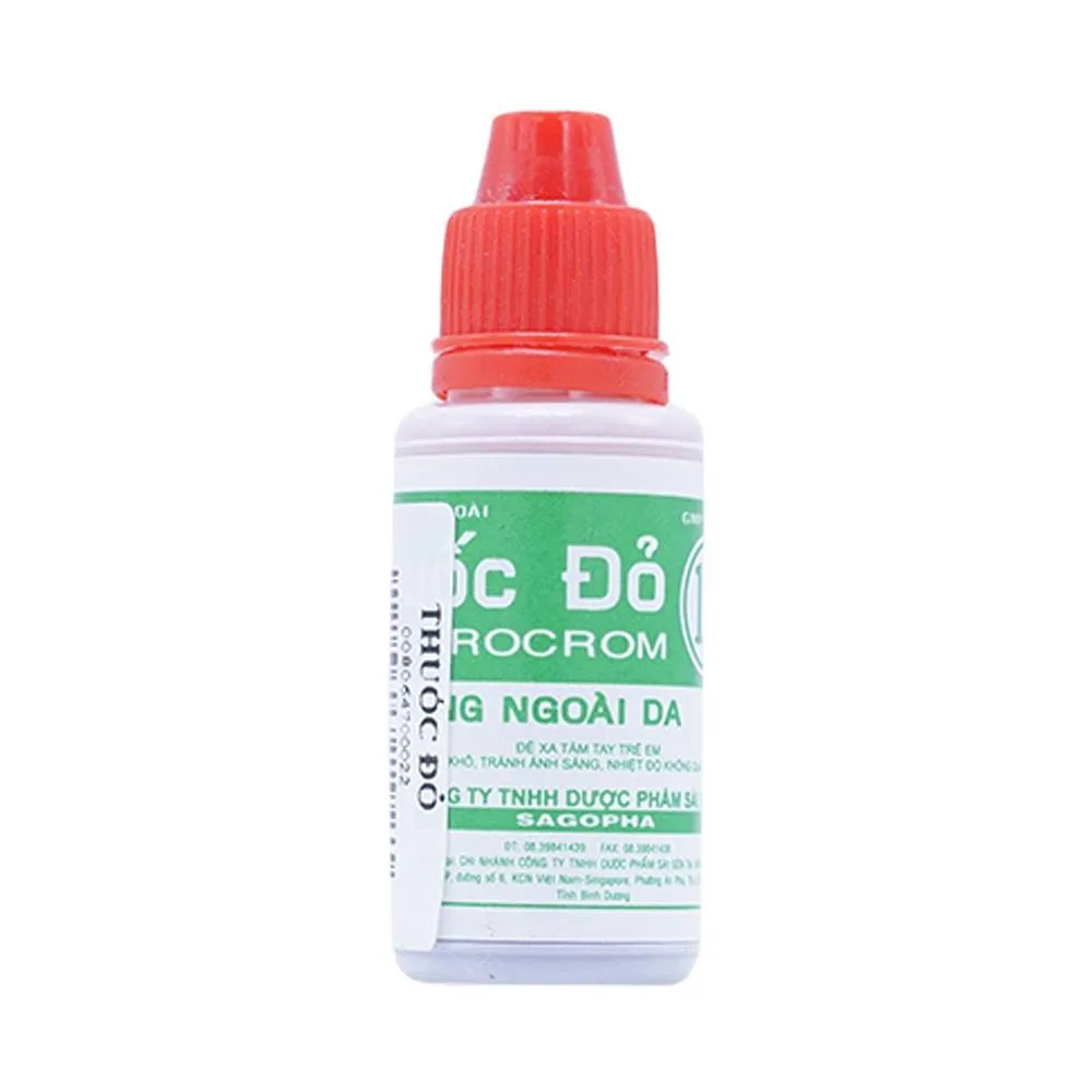 Hình ảnh Thuốc đỏ Sagopha sát khuẩn vết thương ngoài da (15ml)