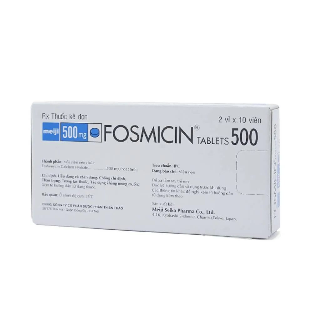 Hình ảnh Thuốc Fosmicin 500 Meiji điều trị nhiễm khuẩn (2 vỉ x 10 viên)