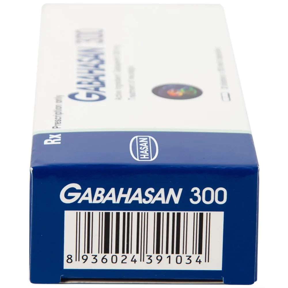 Hình ảnh Thuốc Gabahasan 300 Hasan điều trị hỗ trợ trong động kinh cục bộ, đau viêm dây thần kinh ngoại biên (3 vỉ x 10 viên)