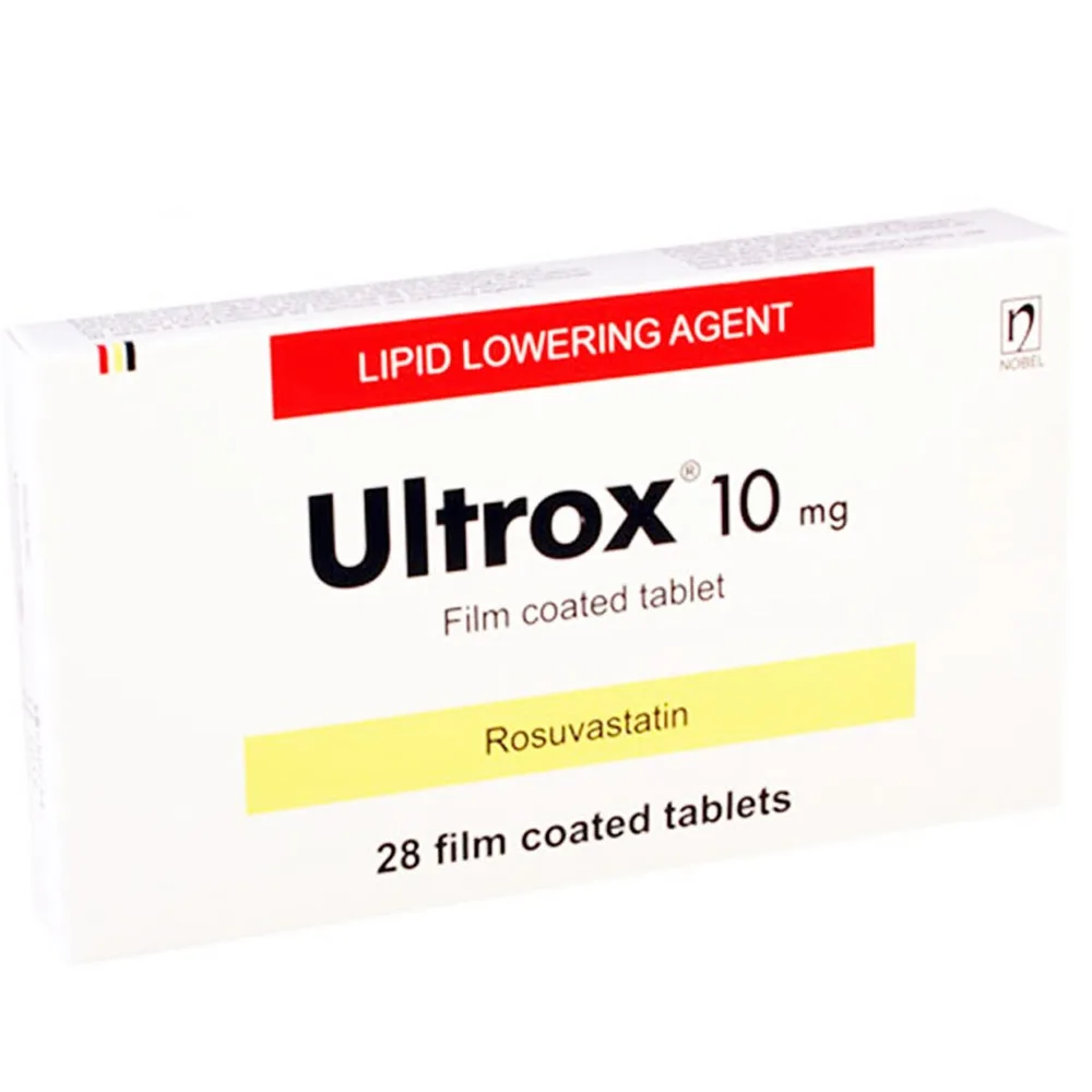 Hình ảnh Thuốc Ultrox 10mg Nobel điều trị tăng cholesterol máu, ngừa các biến cố tim mạch (2 vỉ x 14 viên)