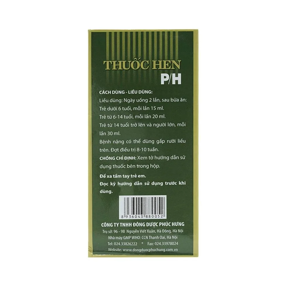 Hình ảnh Cao lỏng thuốc hen P/H điều trị các thể hen phế quản (250ml)